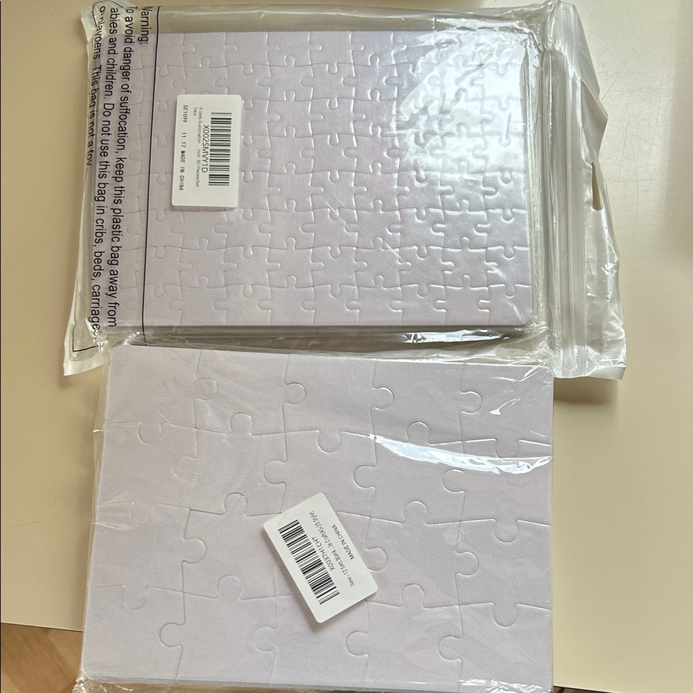 Blank sublimation Rectangular White Puzzle Boards - 2 Pack